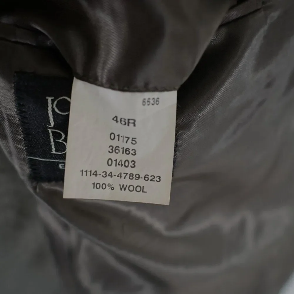 Jos A Bank Textured Wool Beige Black Star Check 44R‎ Blazer 2 Button Tagged 46R